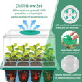  GROW BOX (1x12) KOMPLET z oświetleniem LED, 12 stanowisk + 20 nasion chili