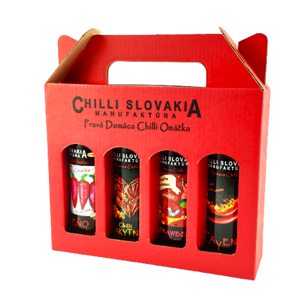 Sosy chili Pudełko upominkowe Czerwony 4x 100 ml