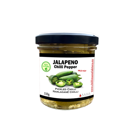 Wysterilyzowane zielone Jalapeno, pokrojone w plastry 110 g