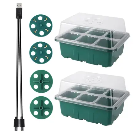 GROW BOX (2x6) z 2x oświetleniem LED, 2x pudełko na 6 miejsc + 20 nasion chili