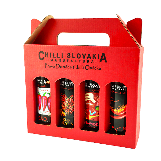 Sosy chili Pudełko upominkowe Czerwony 4x 100 ml Sosy chili Pudełko upominkowe Czerwony 4x 100 ml