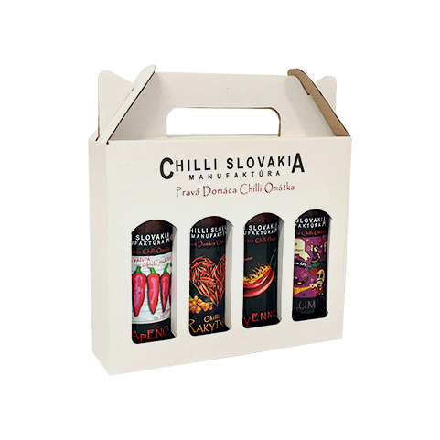 Sosy chilli Opakowanie upominkowe białe 4x 100 ml Sosy chilli Opakowanie upominkowe białe 4x 100 ml